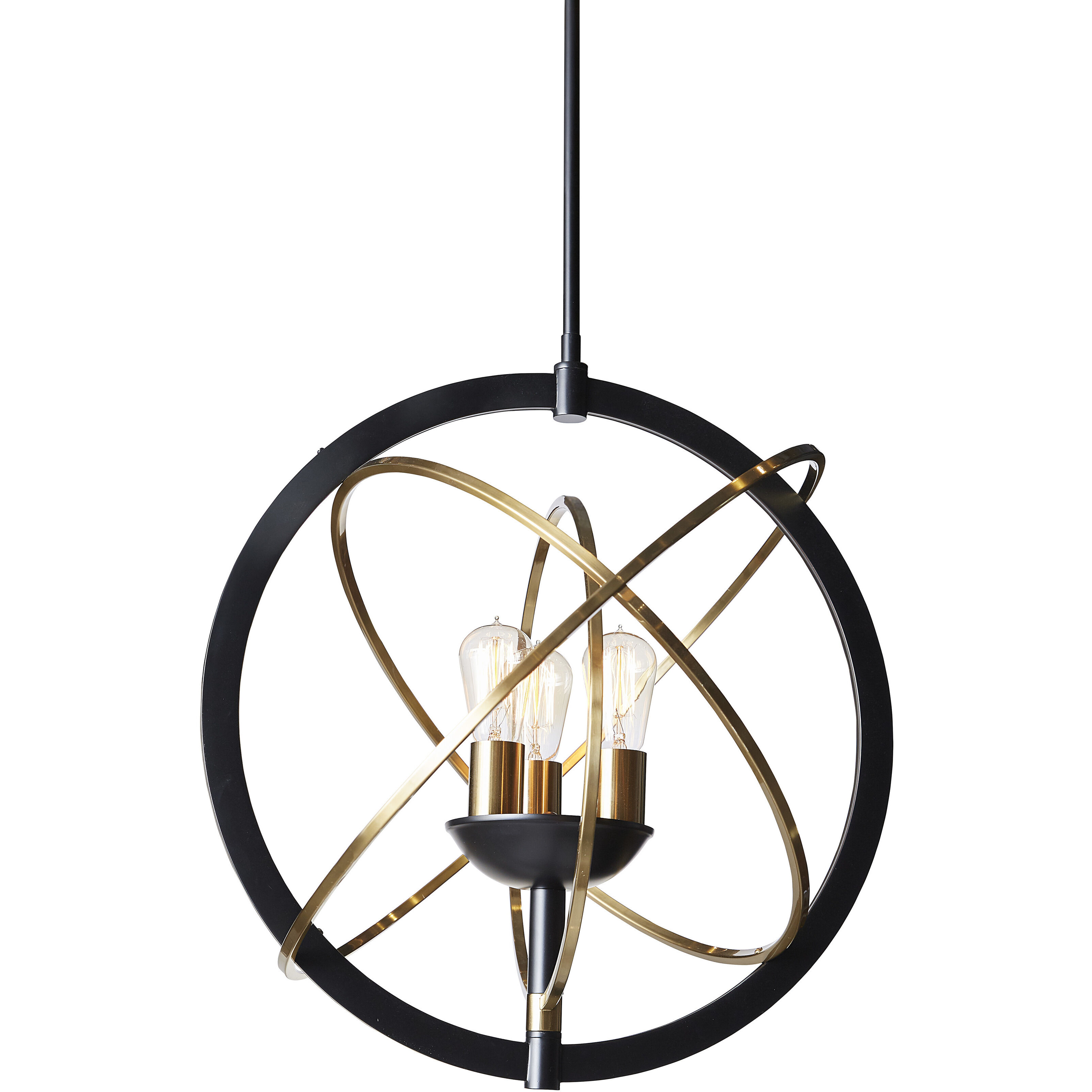 Ayala 3 Light Black / Brass / Black Chandelier Ceiling Light